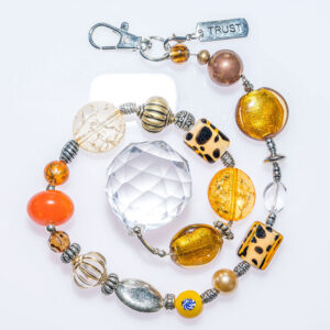Suncatcher with leopard. patterned glass beads