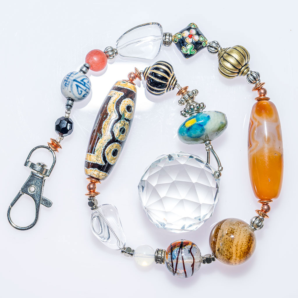 Suncatcher with an array of glass beads